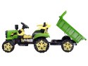 Traktor z przyczepą na akumulator świeci PA0234 zielony