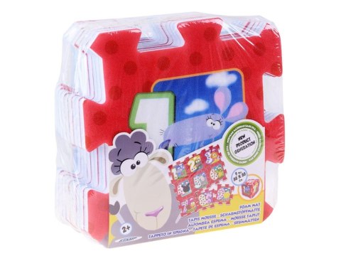 Puzzle piankowe ZWIERZĘTA i CYFRY Mata dla niemowląt 93x93cm ZA3147