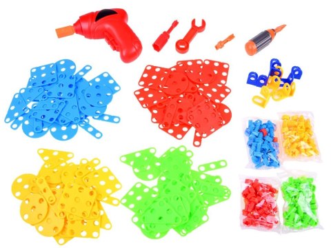 Duży Zestaw Klocki konstrukcyjne w walizce + Wkrętarka 268 ele ZA3546