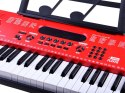 Organy Keyboard z mikrofonem 61kl czerwone IN0132