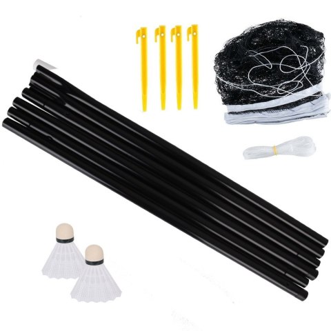 Zestaw do badmintona dla 4 osób + 2 lotki + słupki