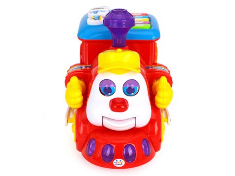 Interaktywna LOKOMOTYWA Sorter + kolorowe klocki Muzyka + światło ZA0104