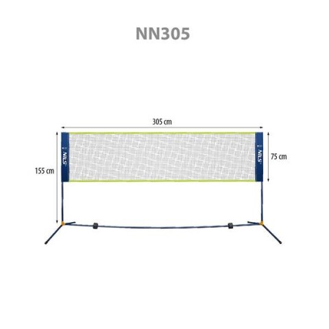 NILS NN305 SIATKA DO BADMINTONA 305CM POKROWIEC PEŁNY NILS