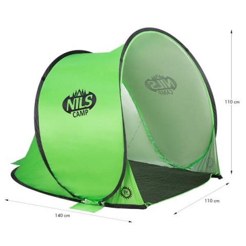 NILS NC3173 ZIELONY NAMIOT PLAŻOWY SAMOROZKŁADAJĄCY PODŁOGA NILS