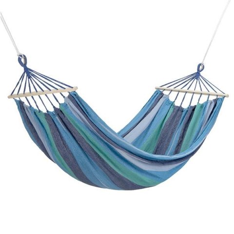 NILS NC9004 NIEBIESKI-CIEMNONIEBIESKI HAMAK Z DREWNIANĄ BELKA 70CM I METALOWYM UCHWYTEM NILS CAMP