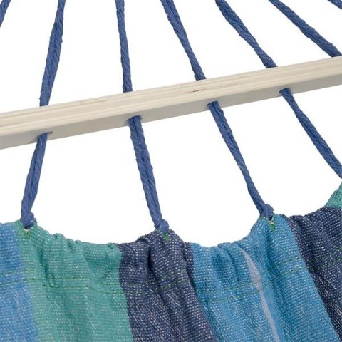 NILS NC9004 NIEBIESKI-CIEMNONIEBIESKI HAMAK Z DREWNIANĄ BELKA 70CM I METALOWYM UCHWYTEM NILS CAMP