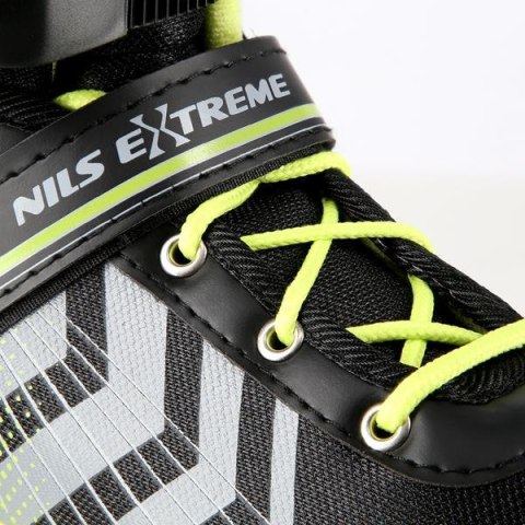 NILS EXTREME NH18192 4w1 CZARNO-ZIELONY ROZM.L(39-43) ŁYŻWOROLKI Z WYM. PŁ. HOKEJOWĄ NILS EXTREME