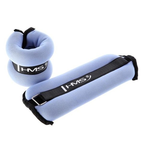 HMS OB04 BLUE OBCIĄŻNIKI DO ĆWICZEŃ NA KOSTKI I NADGARSTKI 2 x 1KG HMS