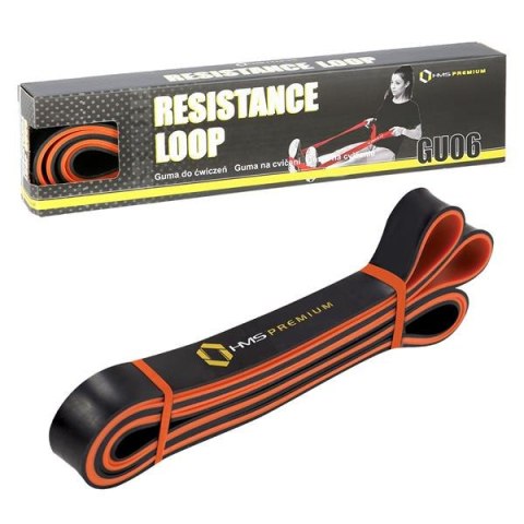 HMS GU06 POMARAŃCZOWO-CZARNA 29 x 5 x 2250 MM GUMA DO ĆWICZEŃ HMS