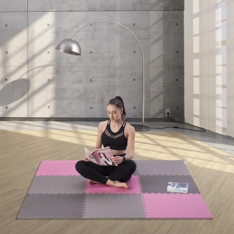 ONE FITNESS MP10 MATA PUZZLE MULTIPACK PINK-GREY 9 ELEMENTÓW 10MM ONE FITNESS