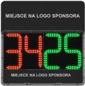 Elektroniczna tablica zmiany zawodników- dwustronna z podwójną przestrzenią na logo sponsora + walizka