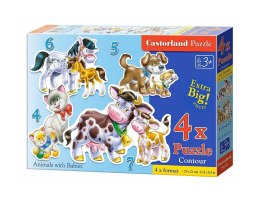 Puzzle 4w1 4,5,6,7-elementów Animals with Babies
