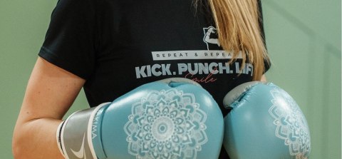 Rękawice kobiece MANDALA BLUE/GREY