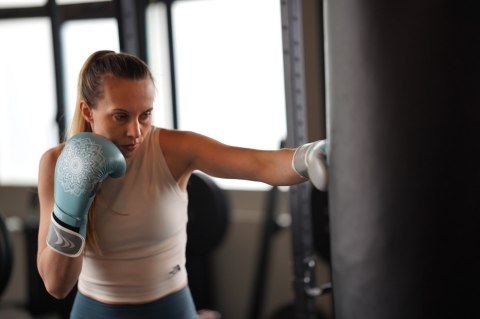 Rękawice kobiece MANDALA BLUE/GREY