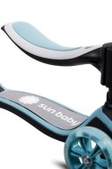Rowerek biegowy hulajnoga deskorolka Flash 3 w 1 z kołami LED - pastelowy niebieski