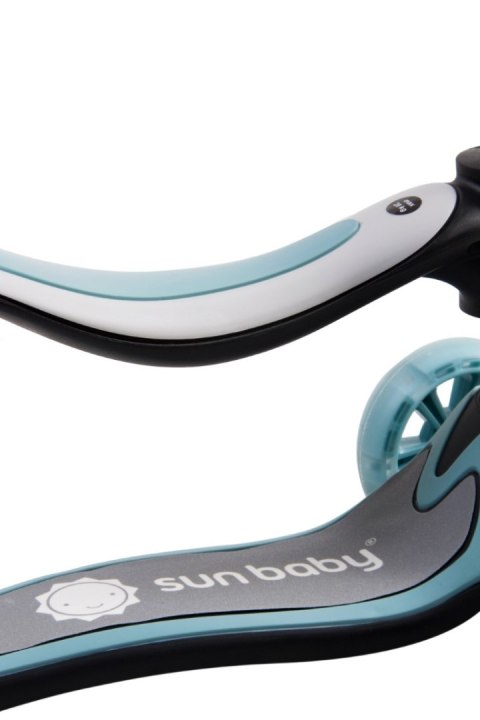 Rowerek biegowy hulajnoga deskorolka Flash 3 w 1 z kołami LED - pastelowy niebieski