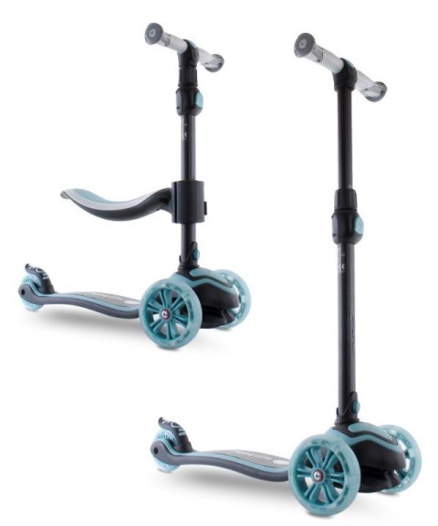 Rowerek biegowy hulajnoga deskorolka Flash 3 w 1 z kołami LED - pastelowy niebieski