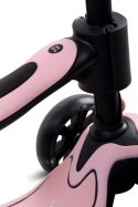 Rowerek biegowy hulajnoga deskorolka Flash 3 w 1 z kołami LED - pudrowy róż