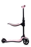 Rowerek biegowy hulajnoga deskorolka Flash 3 w 1 z kołami LED - pudrowy róż
