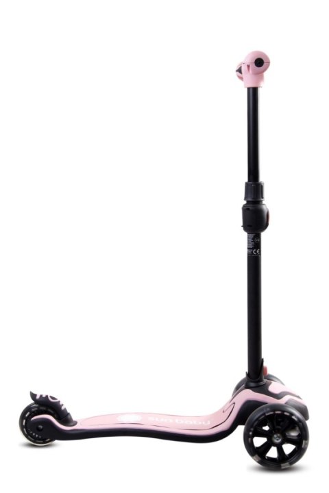 Rowerek biegowy hulajnoga deskorolka Flash 3 w 1 z kołami LED - pudrowy róż