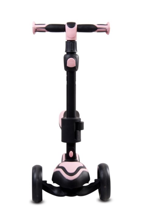 Rowerek biegowy hulajnoga deskorolka Flash 3 w 1 z kołami LED - pudrowy róż
