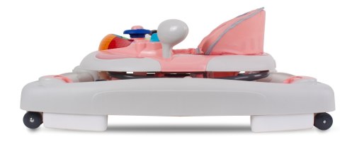 Chodzik kołyska z kierownicą - różowo szary