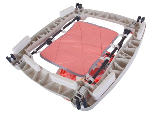 Chodzik kołyska z kierownicą - różowo szary