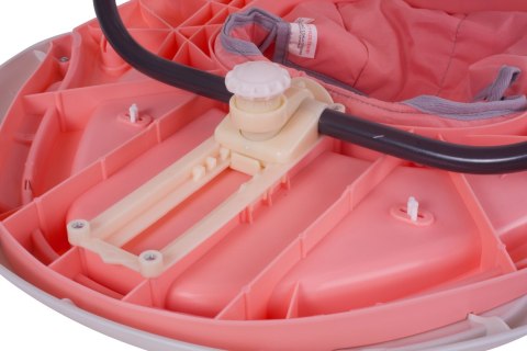 Chodzik kołyska z kierownicą - różowo szary