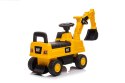 Jeździk pchacz chodzik KOPARKA kołowa CAT dla dziecka żółty, 50(73)x28x42(46)cm