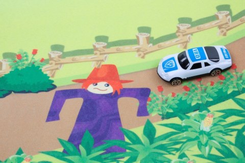 Mata na podłogę dla dziecka Ranczo z autkami 120x80 cm