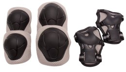 Ochraniacze na kolana TRACKER - SUN BABY, łokcie i nadgarstki na rolki, hulajnogę rozmiar S - szary