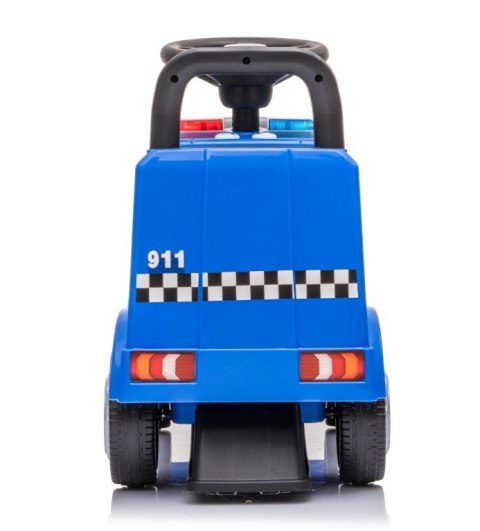 Pojazd jeździk dla dziecka na roczek, pchacz Mercedes Antos Policja dźwięki niebieski