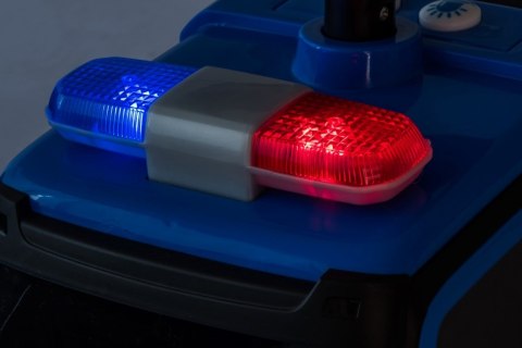 Pojazd jeździk dla dziecka na roczek, pchacz Mercedes Antos Policja dźwięki niebieski