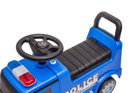 Pojazd jeździk dla dziecka na roczek, pchacz Mercedes Antos Policja dźwięki niebieski