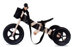 Rowerek biegowy drewniany dla 2 latka 2w1 Twist Plus - Samoa Black Edition