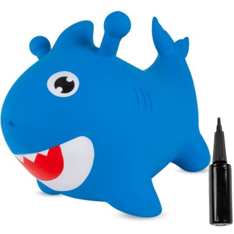 Skoczek gumowy dla dzieci REKIN BABY SHARK 62 cm niebieski do skakania z pompką