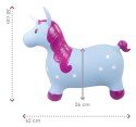 Skoczek gumowy dla dzieci JEDNOROŻEC 60 cm niebieski & róż do skakania z pompką