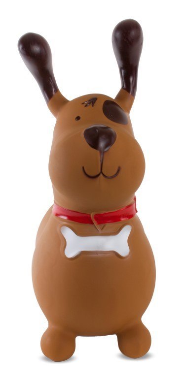 Skoczek gumowy dla dzieci REKSIO 60 cm brązowy do skakania z pompką