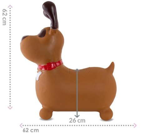 Skoczek gumowy dla dzieci REKSIO 60 cm brązowy do skakania z pompką