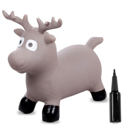 Skoczek gumowy dla dzieci RENIFER 68 cm brązowy do skakania z pompką