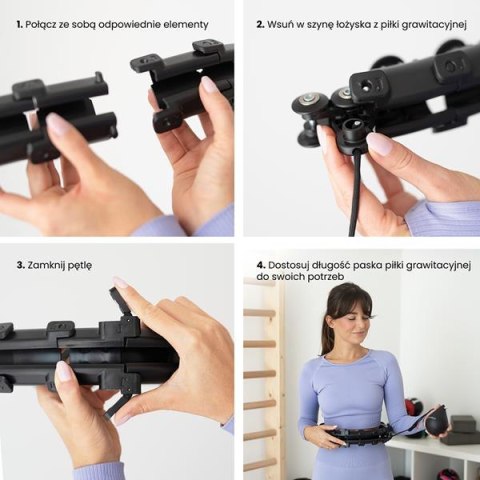 HMS HHW01 HULA HOP BLACK Z WYPUSTKAMI I OBCIĄŻNIKIEM HMS