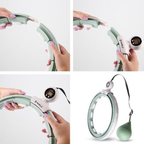 HMS HHM15 HULA HOP GREEN Z MAGNESEM I OBCIĄŻNIKIEM + LICZNIK HMS