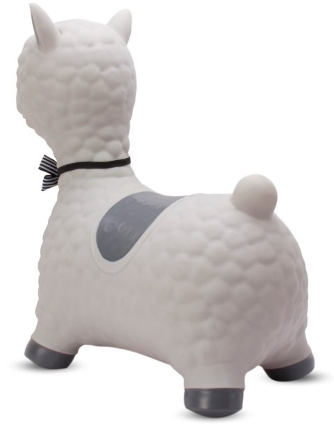 Skoczek gumowy dla dzieci ALPAKA 55cm szary z muszką do skakania z pompką