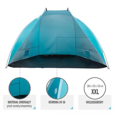 NILS NC8030 TURKUSOWY NAMIOT PLAŻOWY 260X120X120 CM NILS