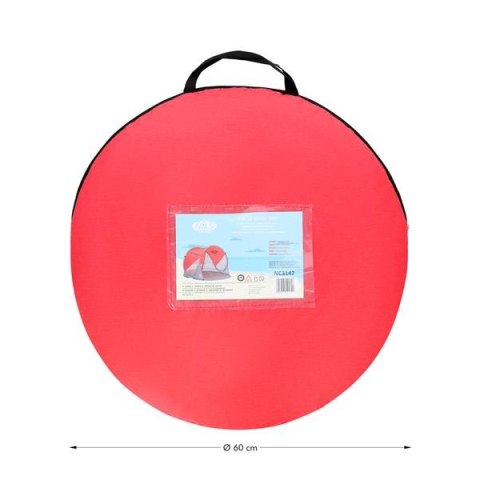 NILS NC3142 CZERWONO-SZARY NAMIOT PLAŻOWY SAMOROZKŁADAJĄCY PODŁOGA NILS