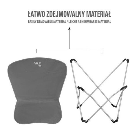 NILS CAMP NC3051 SZARE KRZESŁO TURYSTYCZNE NILS CAMP