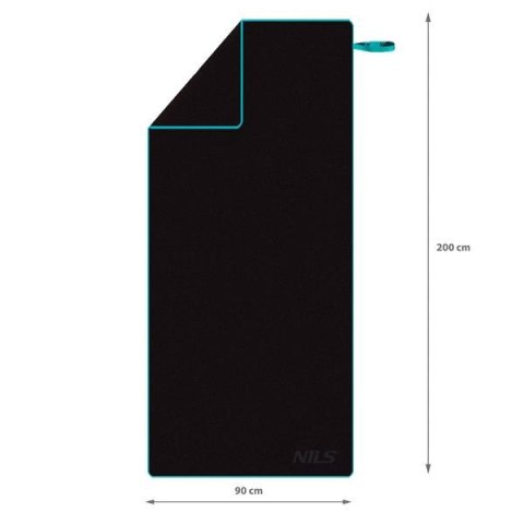 NILS NCR13 CZARNY RĘCZNIK Z MIKROFIBRY 200X90 cm NILS