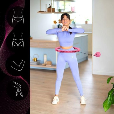 ONE FITNESS OHA02 HULA HOP PINK Z WYPUSTKAMI I OBCIĄŻNIKIEM ONE FITNESS