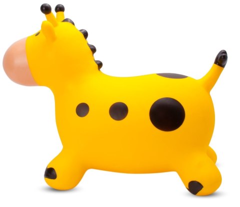 Skoczek gumowy dla dzieci ŻYRAFKA 58 cm żółty z bandaną do skakania z pompką