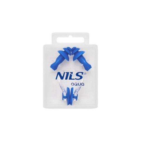 NILS AQUA NQAW30 NIEBIESKI ZESTAW PŁYWACKI SILIKONOWE ZATYCZKI DO USZU I NA NOS NILS AQUA